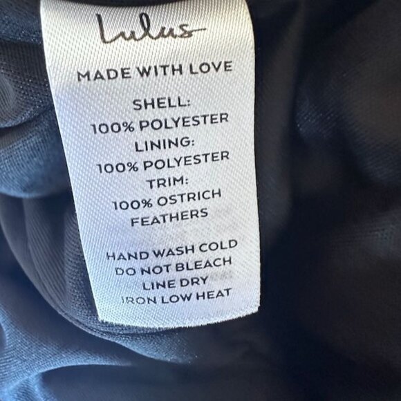 Lulus Strapless Black Sequin Jumpsuit With Ostrich Feather Trim Large NWT - Picture 8 of 12